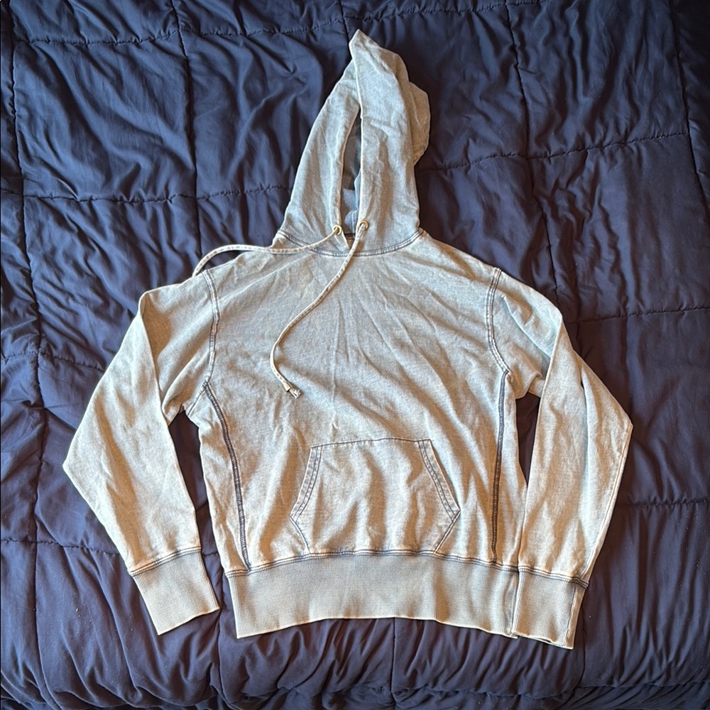 Katie J NYC Cream Hooded Sweatshirt Relaxed Fit
